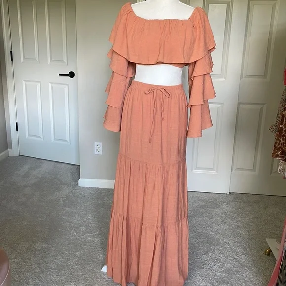 Skylar Rose Lelia Tiered Maxi Skirt Set - Picture 3 of 16